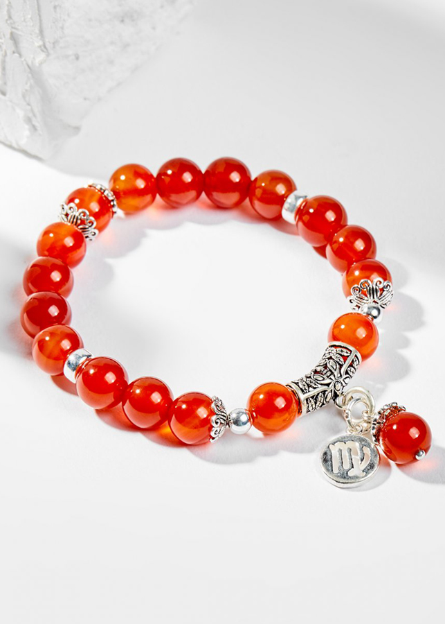 Vòng Tay Phong Thủy Nữ Đá Mã Não Đỏ Phối Charm Cung Hoàng Đạo Xử Nữ  Mệnh Hỏa, Thổ Ngọc Quý Gemstones