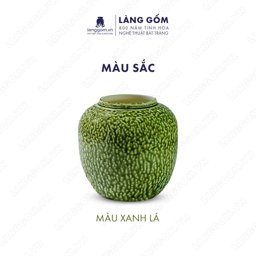 Bình hoa, lọ hoa Gốm sứ Bát Tràng cao cấp Men chảy dạng chum dùng làm quà tặng, trang trí - Làng Gốm Bát Tràng