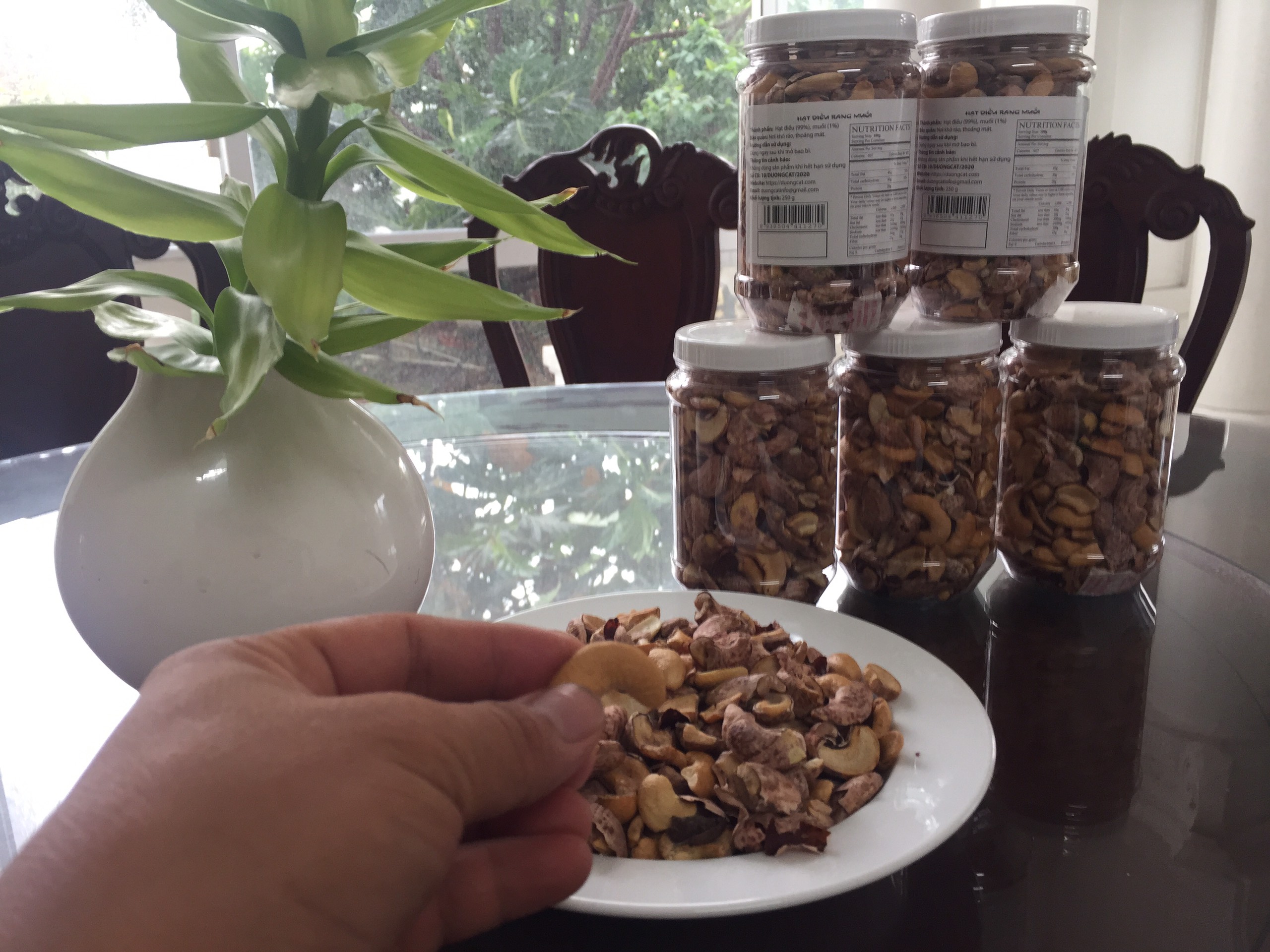 Combo 5 Hủ Hạt Điều Bể Lụa Rang Muối Bể Đôi 250g Dương Cát Thơm Ngon Giòn Béo
