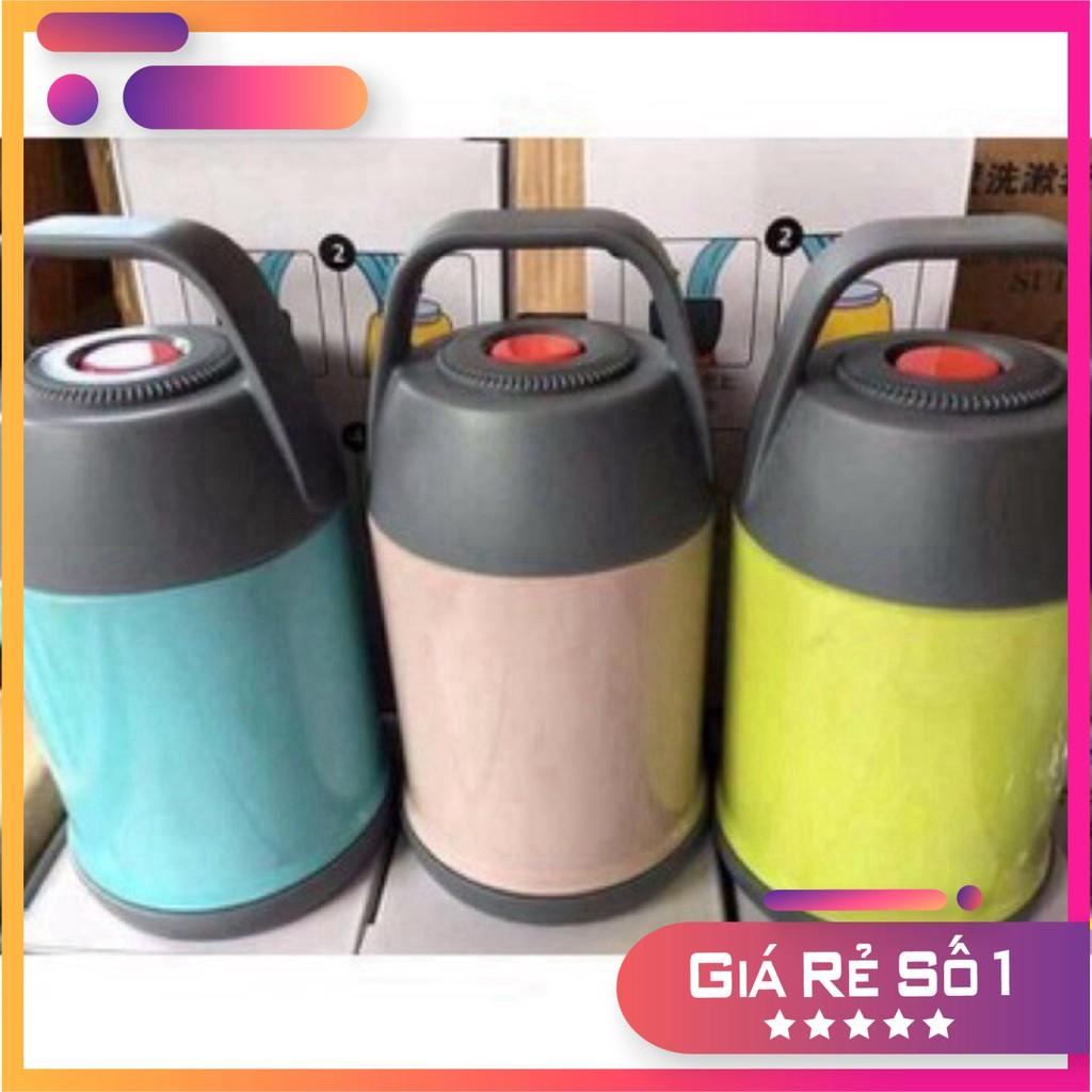 Bình Ủ Cháo Giữ Nhiệt Đa Năng 2 Lớp 450ml Tiện Dụng - Bình Ủ Cháo Cho Bé có Quai Xách-XUẤT NHẬT-LÕI INOX-Bình Ủ Mini