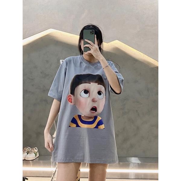 Áo thun cotton vải dày cao cấp áo unisex in hình đôi