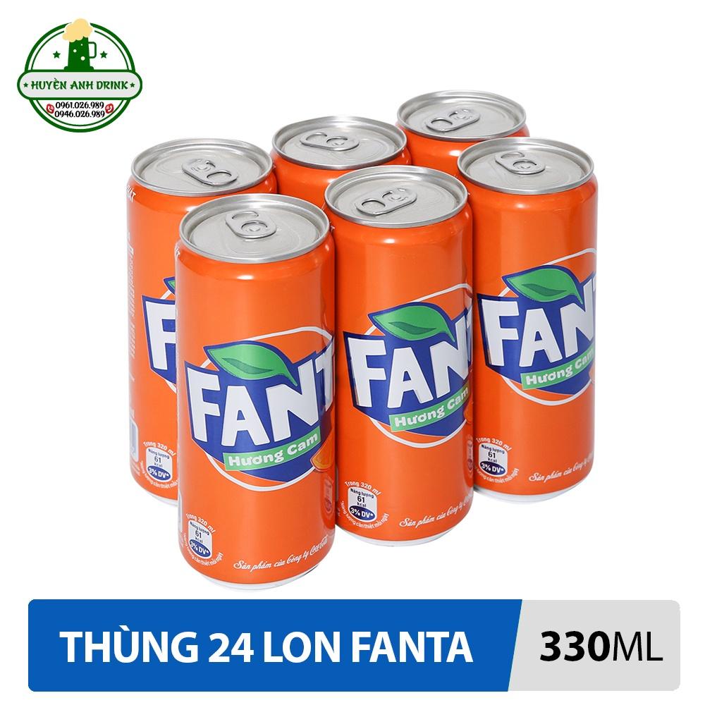 Fanta Lon 330ml - Thùng 24 Lon