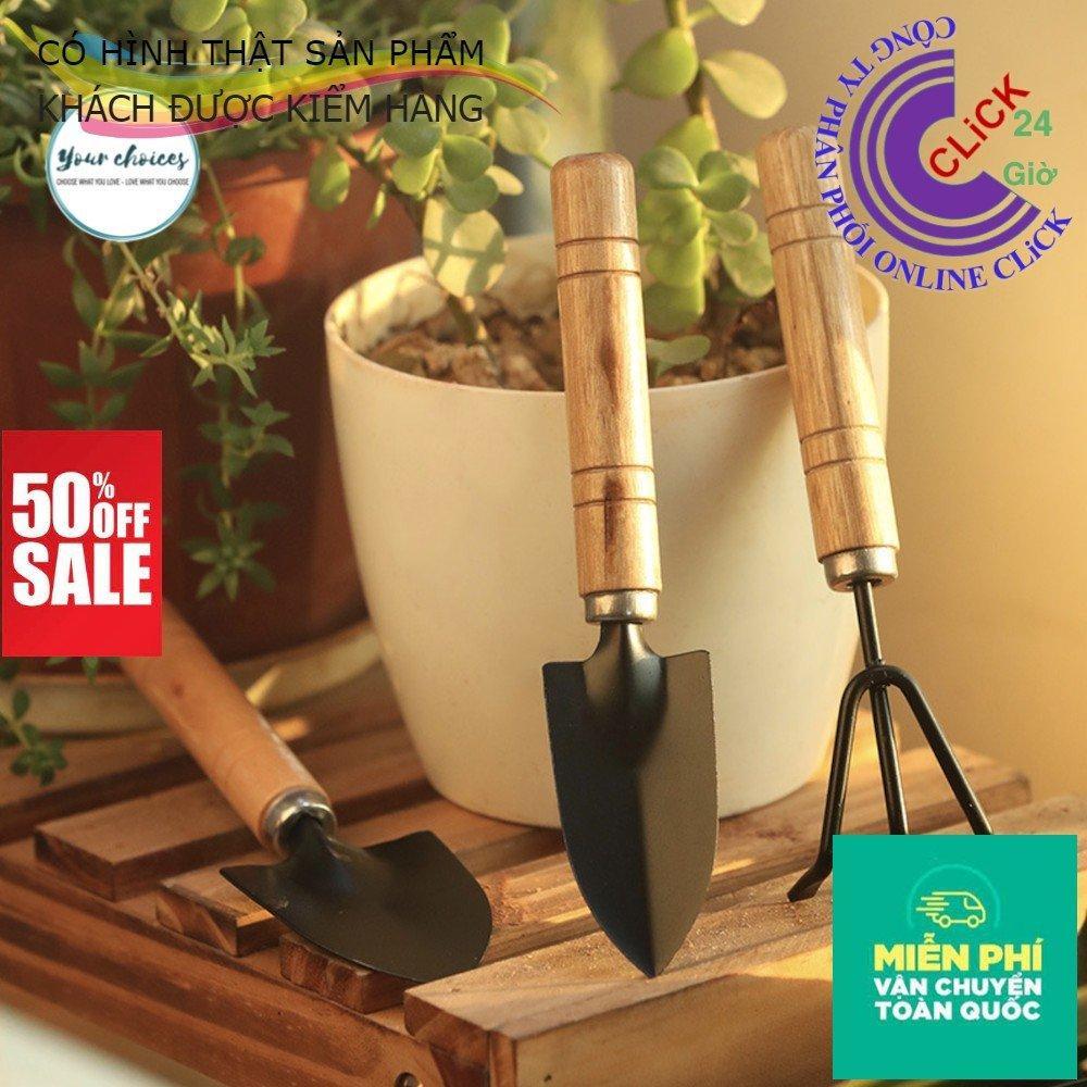 Bộ Cuốc Xẻng Làm Vườn Mini , dụng cụ 3 món chăm sóc cây bonsai, làm vườn hàng Dầy Xịn Chắc Chắn GIA DỤNG THÔNG MINH PKM