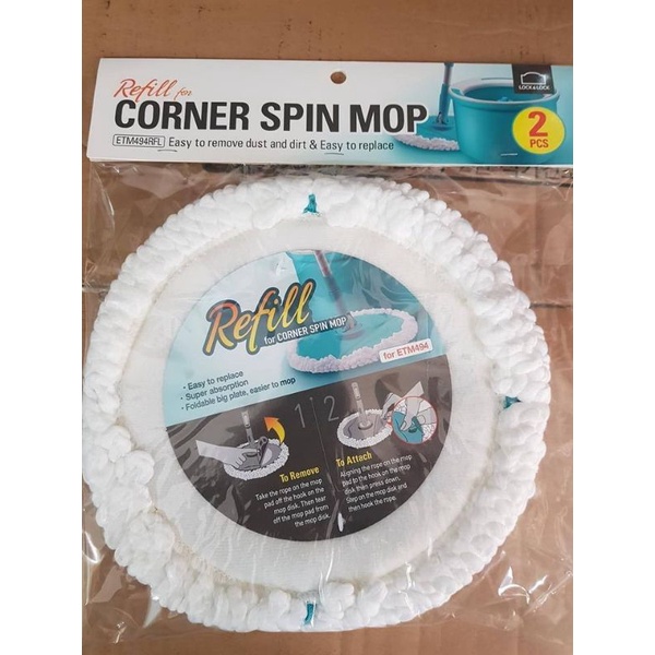 Sét 2 Bông Lau Thay Thế Chổi Lau Nhà Mã ETM498 và ETM494