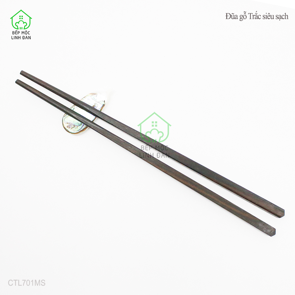 (5 Đôi) Đũa Gỗ Mun Sọc Tự Nhiên Để Mộc - Kháng Khuẩn Siêu Sạch [CTL701MS-5]