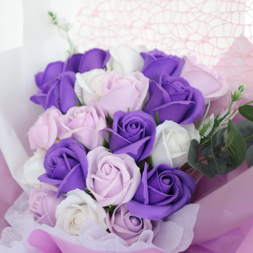Bó 20 bông hồng sáp tím hồng