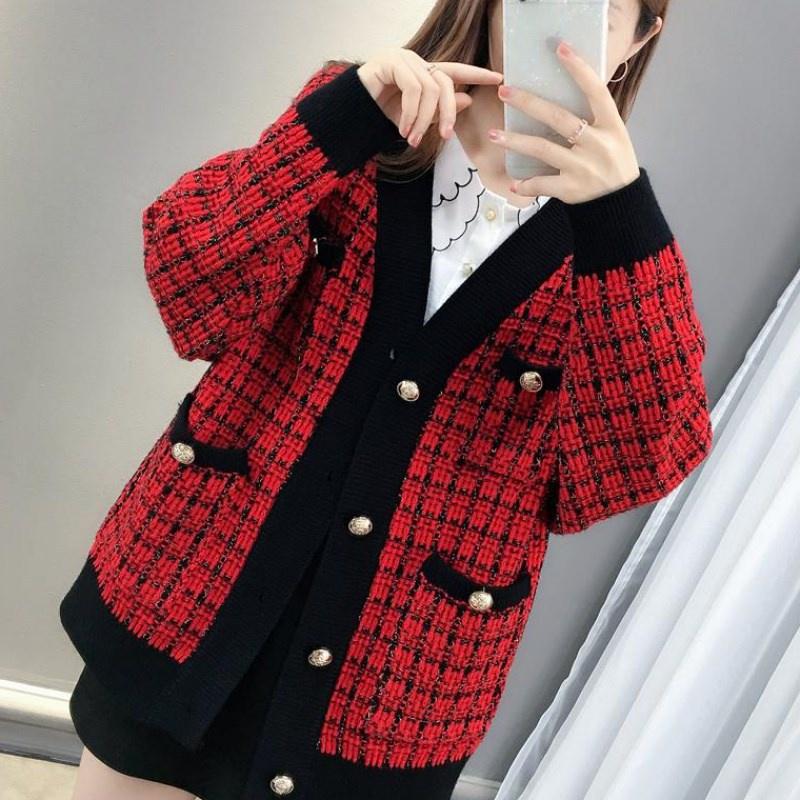 Hàng Sẵn_ Áo khoác len cardigan kẻ sọc phong cách Hàn Hadu shop