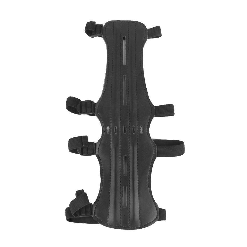 Archery Arm Guard Leather 4 Adjustable Straps Archer Protector Protection Protective Gear