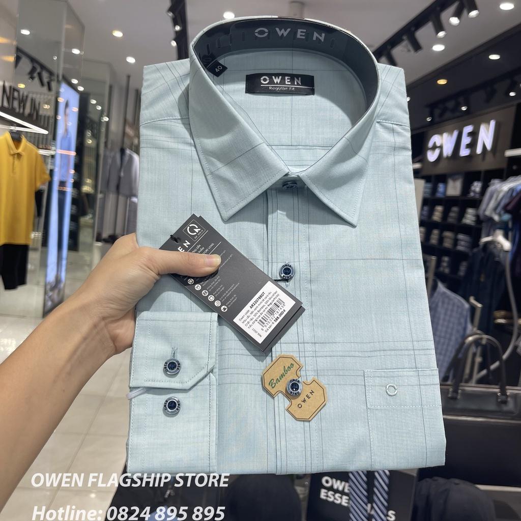 Áo Sơ mi Owen nam dài tay dáng Regular sợi Tre mềm mịn mát Mã AR220788D