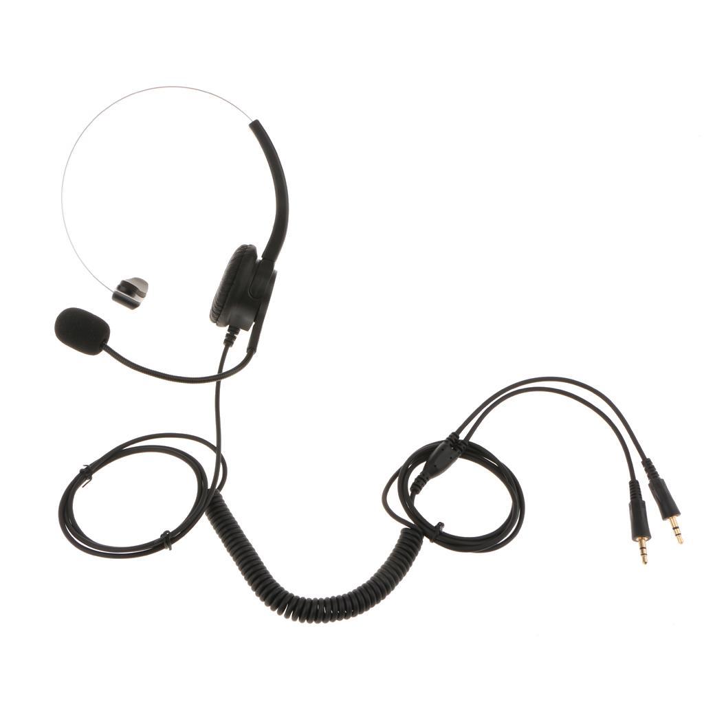 3.5mm Handsfree Insurance Call Center Noise Cancelling Headset w/ Micphone