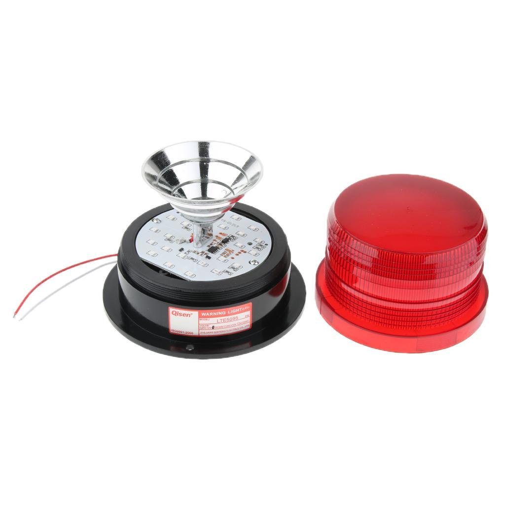 2Pcs 24V Flexible LED Warning Emergency Flash Strobe Rotating Beacon Light Motor