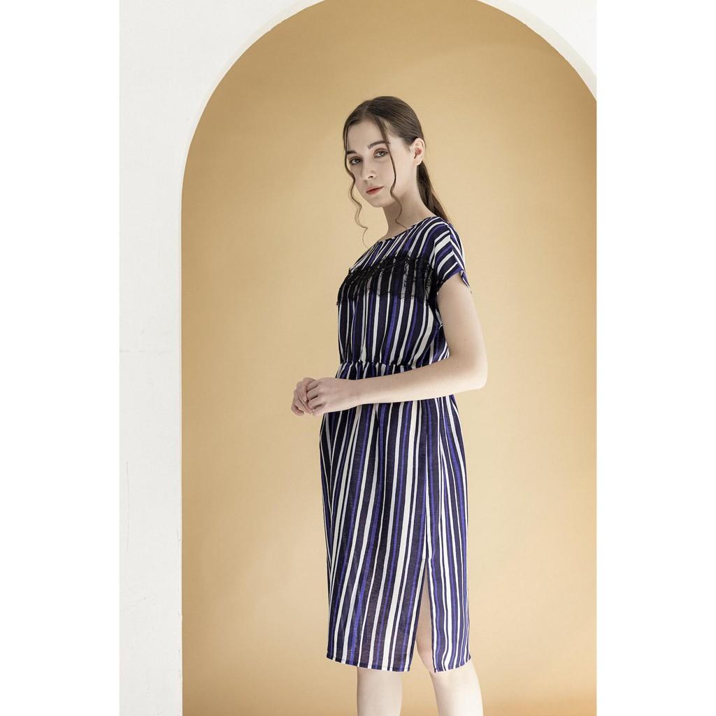 Đầm nữ midi suông Callia Sami cổ tròn tay cánh dơi