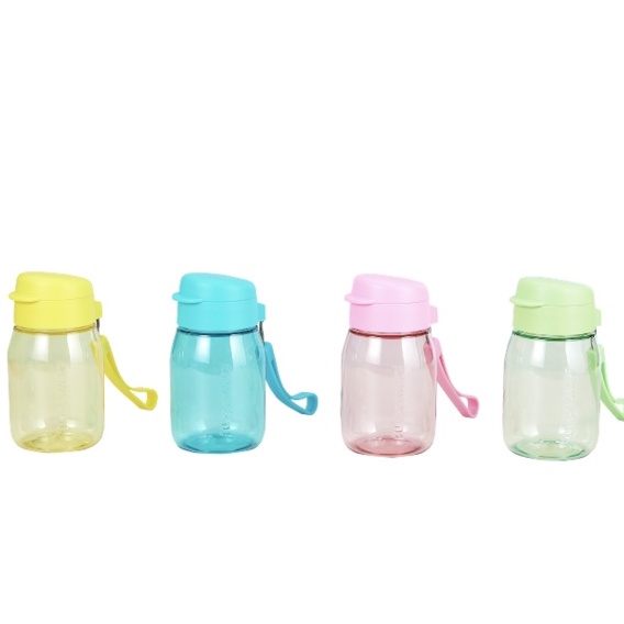 Bình Nước Mini Lohas 350ml Nhựa Nguyên Sinh An Toàn Độ Bền Cao Nắp Kín Nhỏ Gọn Dây Đeo Tiện Lợi