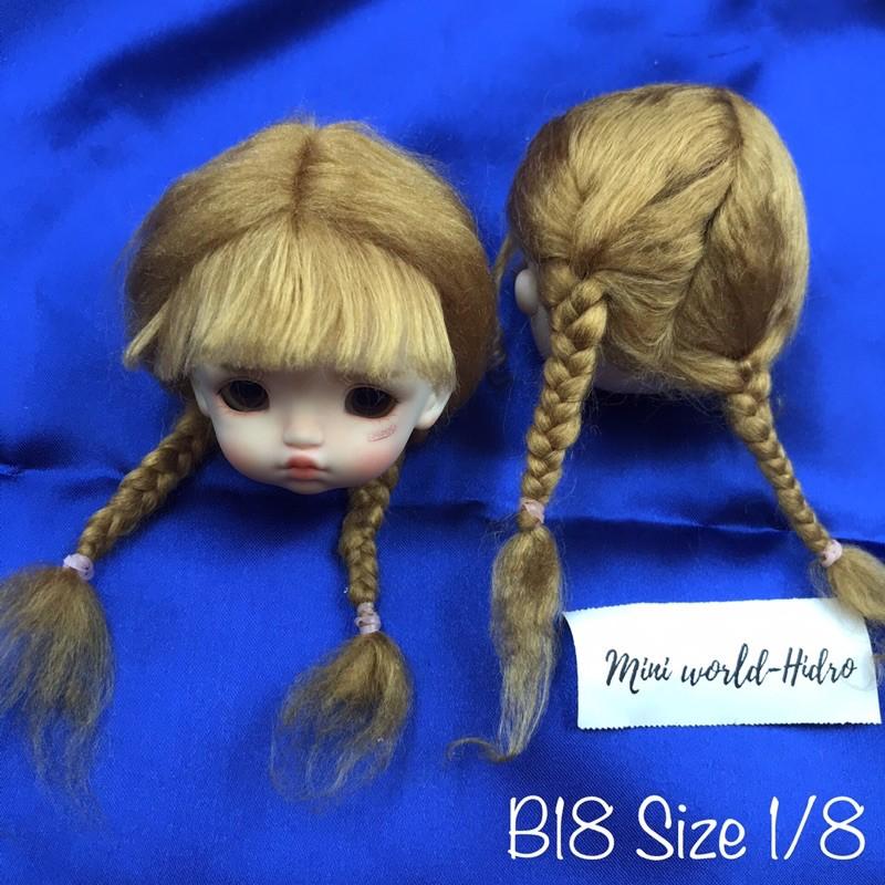 Wig len Tóc giả dành cho búp bê BJD Size 1/8, Baboliy, Amy handmade