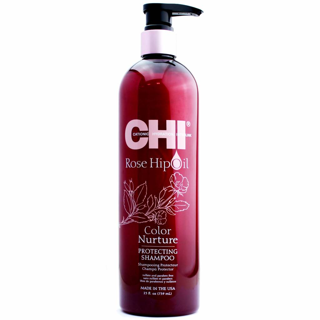 Dầu gội CHI Rose Hip Oil Color Nature giữ màu tóc nhuộm USA 739ml