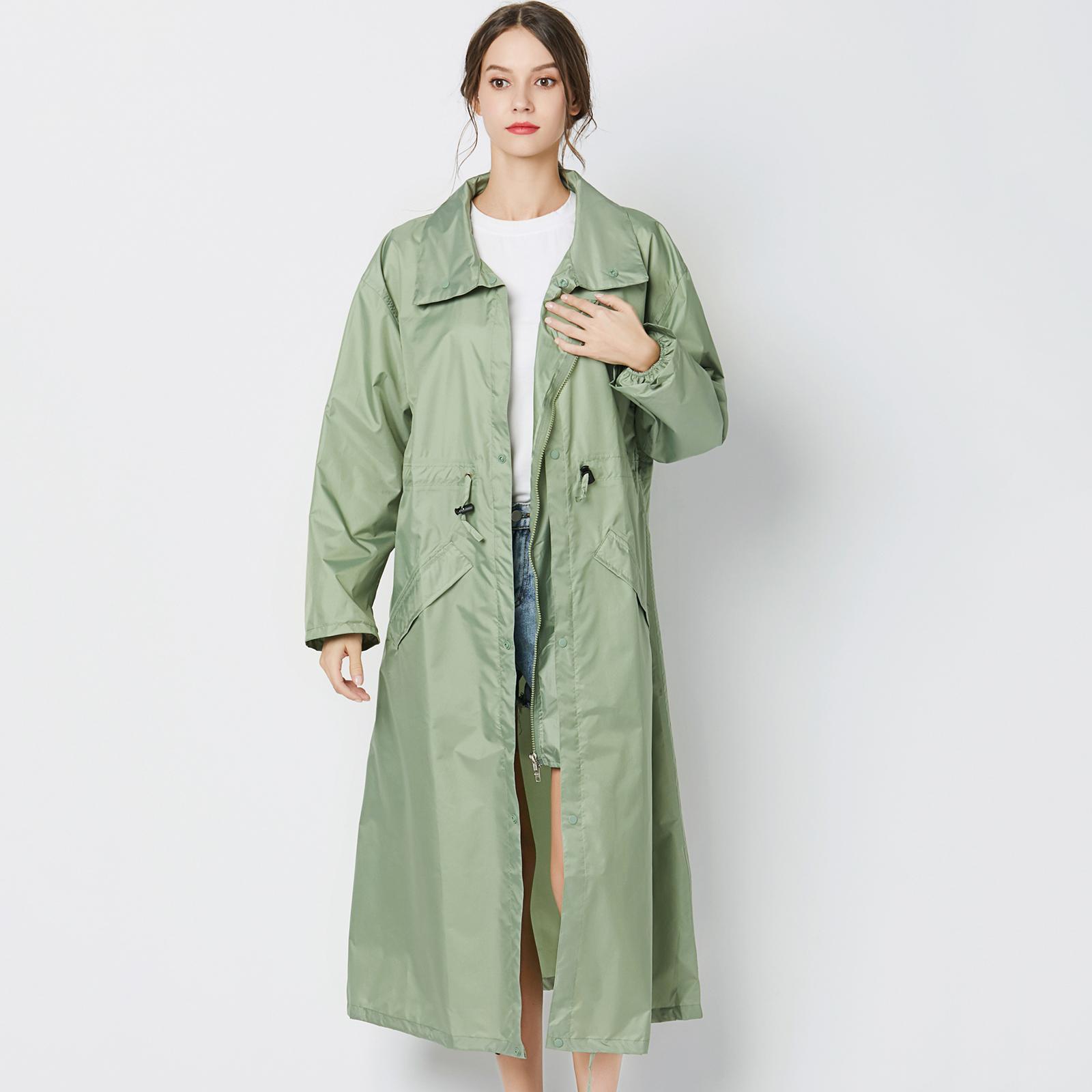Rain Jacket Women Long Rain Coat Lightweight Waterproof Outdoor Hooded Windbreaker