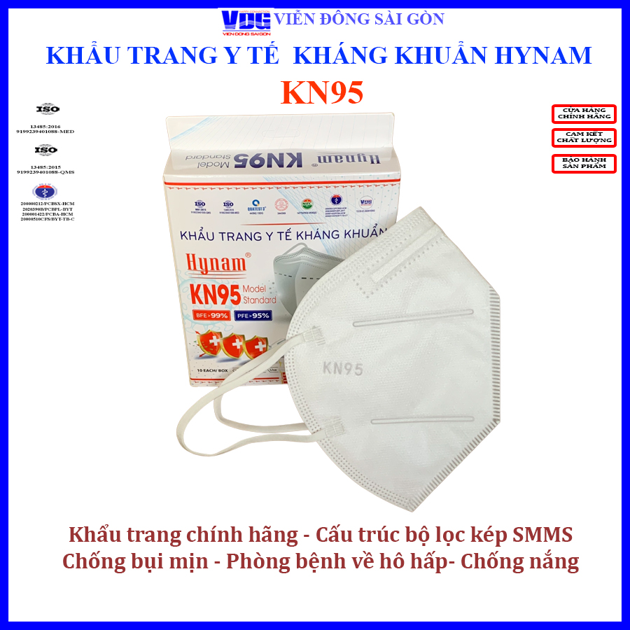 Khẩu trang y tế Hynam KN95 thùng 720 cái chính hãng, kháng khuẩn, chống bụi siêu mịn, chất lượng, đẹp