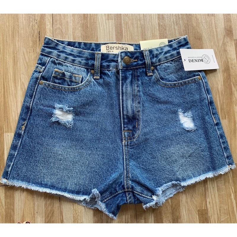 Quần Short Jeans Lưng Cao Xuất Xịn