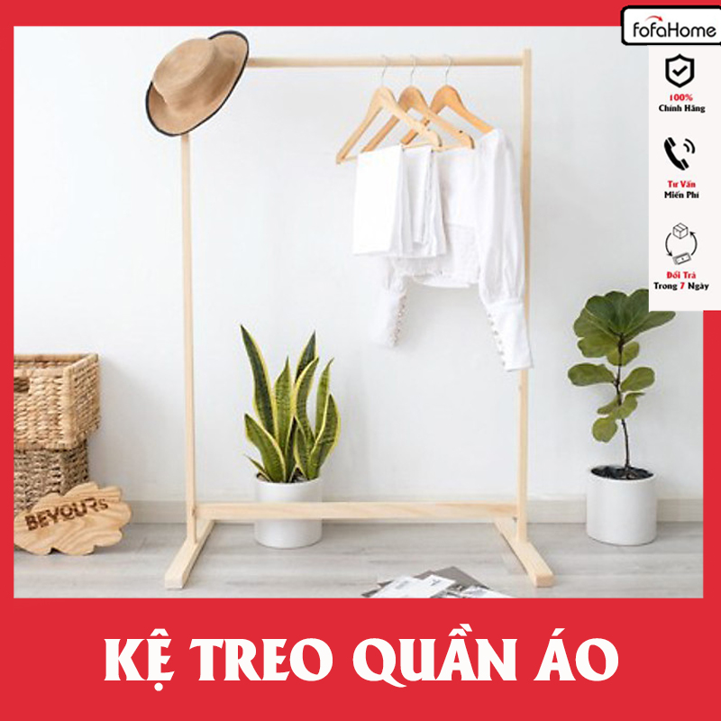 Giá Treo Quần Áo Gỗ Thông Phong Cách Hàn Quốc, Dễ Dàng Lắp Đặt, Tiếm Kiệm Không Gian