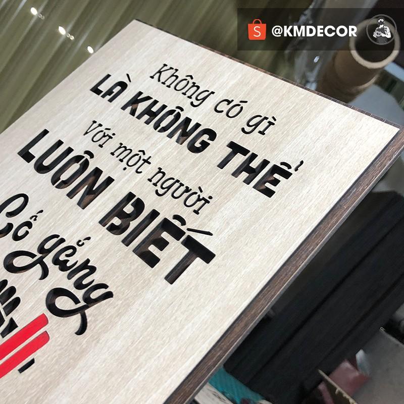 Tranh tạo động lực - mẫu câu "không có gì là không thể với một người luôn biết cố gắng"