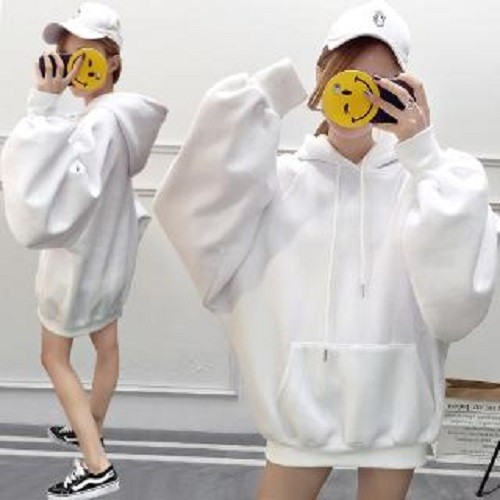 Áo Hoodie Basic form dáng rộng tay phồng như ảnh cực xinh hotrend, Áo Hoodie Nhung Dày Tay Phồng Dáng Dài, Áo Hoodie Dáng Rộng Phong Cách Hàn Quốc, áo hoodie trơn tay phồng nhúng