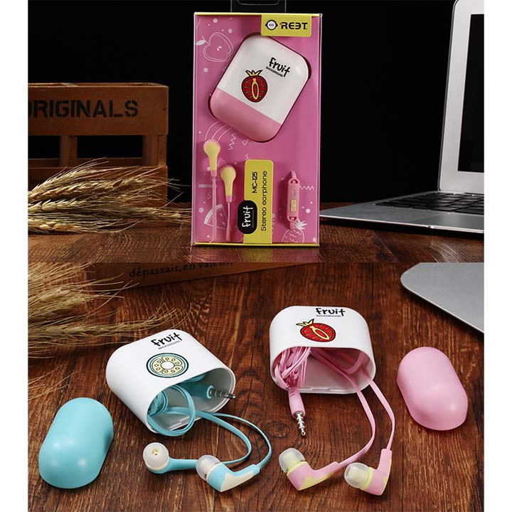 Tai nghe nhét tai Fruit Reet MC125 có hộp SIÊU Cute -Hàng chính hãng
