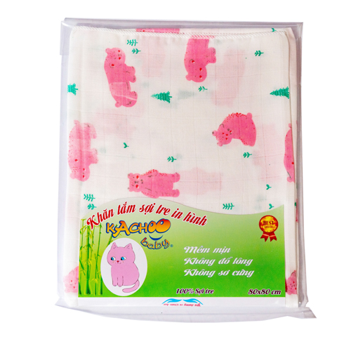 Khăn tắm bé sợi tre kích thước 80 cm x 80 cm 2 lớp dệt kép giúp lau người cho bé, tắm bé, quấn bé, lót nằm