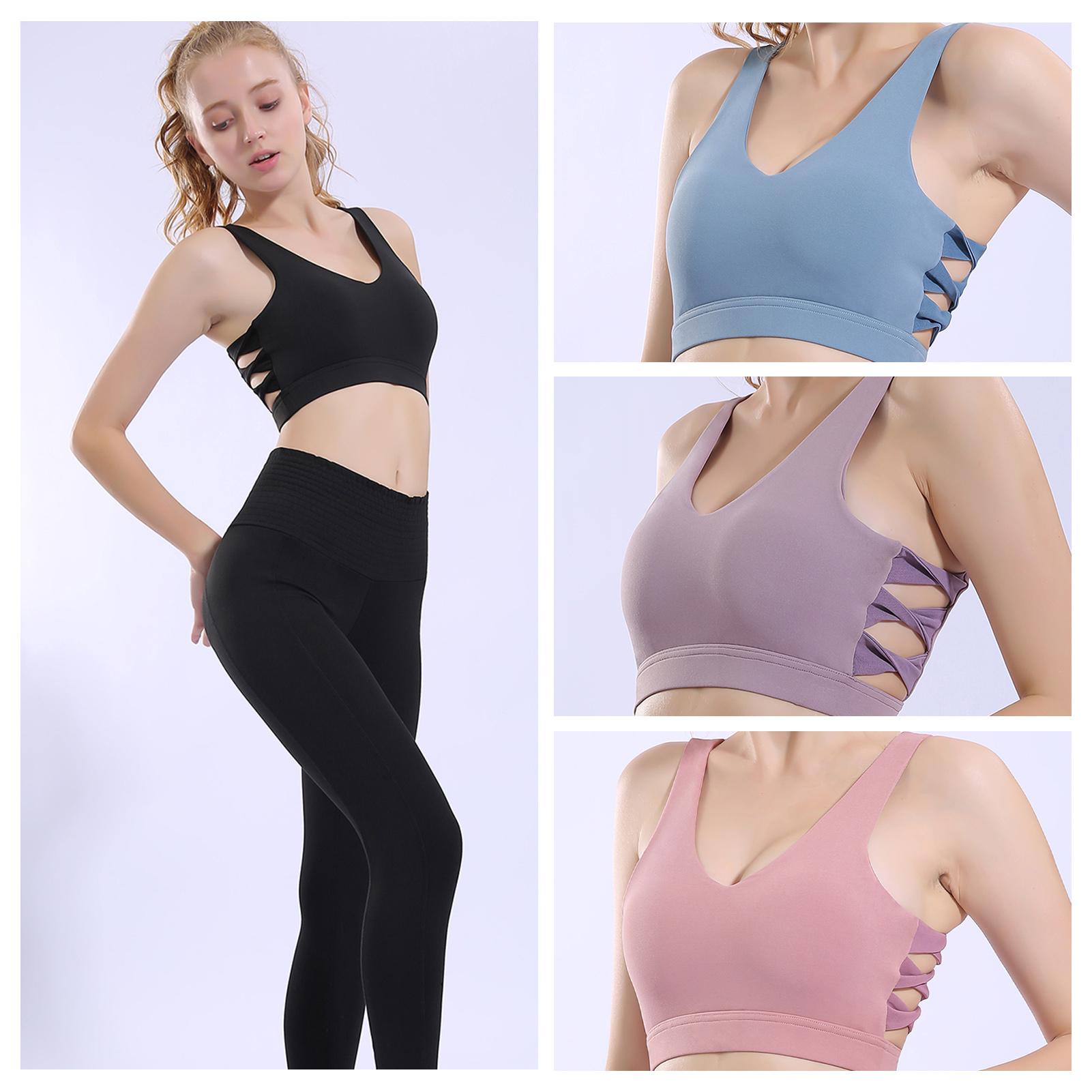 Áo thể thao Tank-Top dễ thương có đệm chống sốc cho nữ tập yoga, gym, chạy bộ