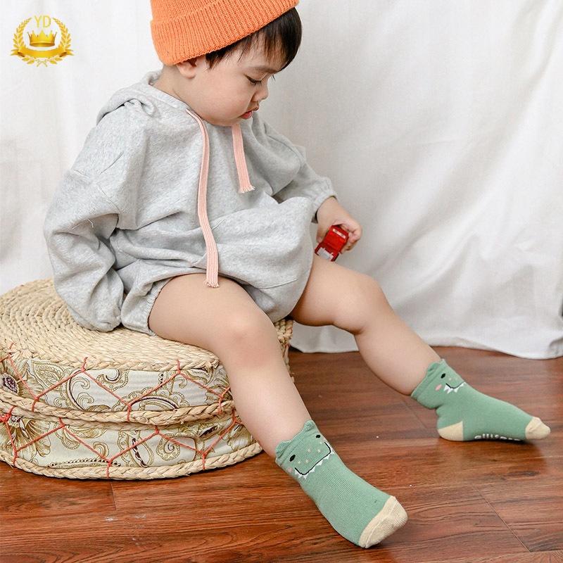 Vớ cotton dài chống trượt họa tiết hoạt hình cho bé gái