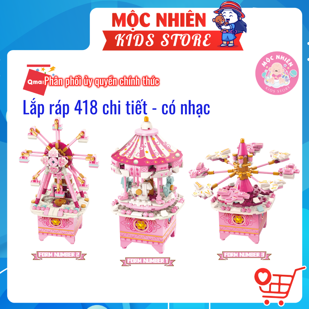 Đồ chơi lắp ráp lego Qman 42107 - Hộp phát nhạc sáng tạo dành cho bé gái từ 6 tuổi