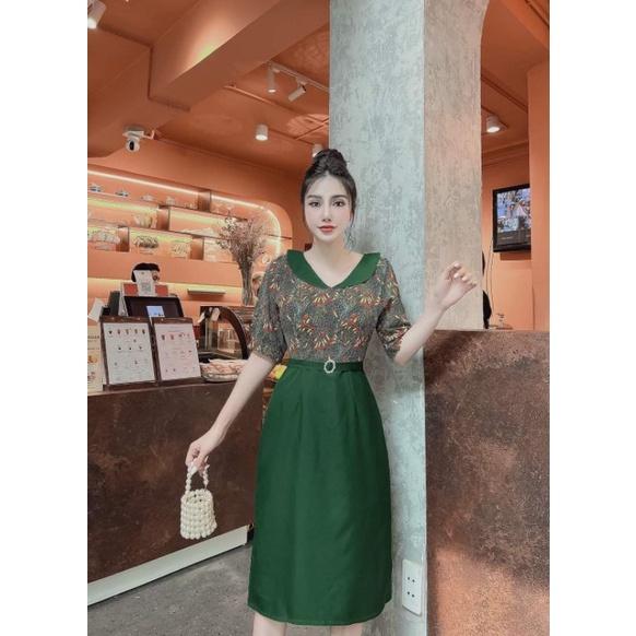 ĐẦM THIẾT KẾ CÔNG SỞ CỔ SEN PHỐI HỌA TIẾT