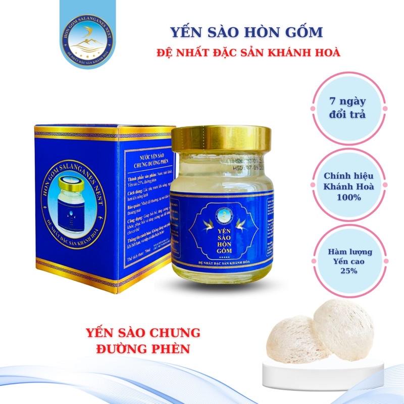 [HỘP 6 LỌ 70ML] Nước Yến Sào Chưng Đường Phèn - Yến Sào Hòn Gốm Chính Hiệu Khánh Hòa - HG SALANGANES NEST