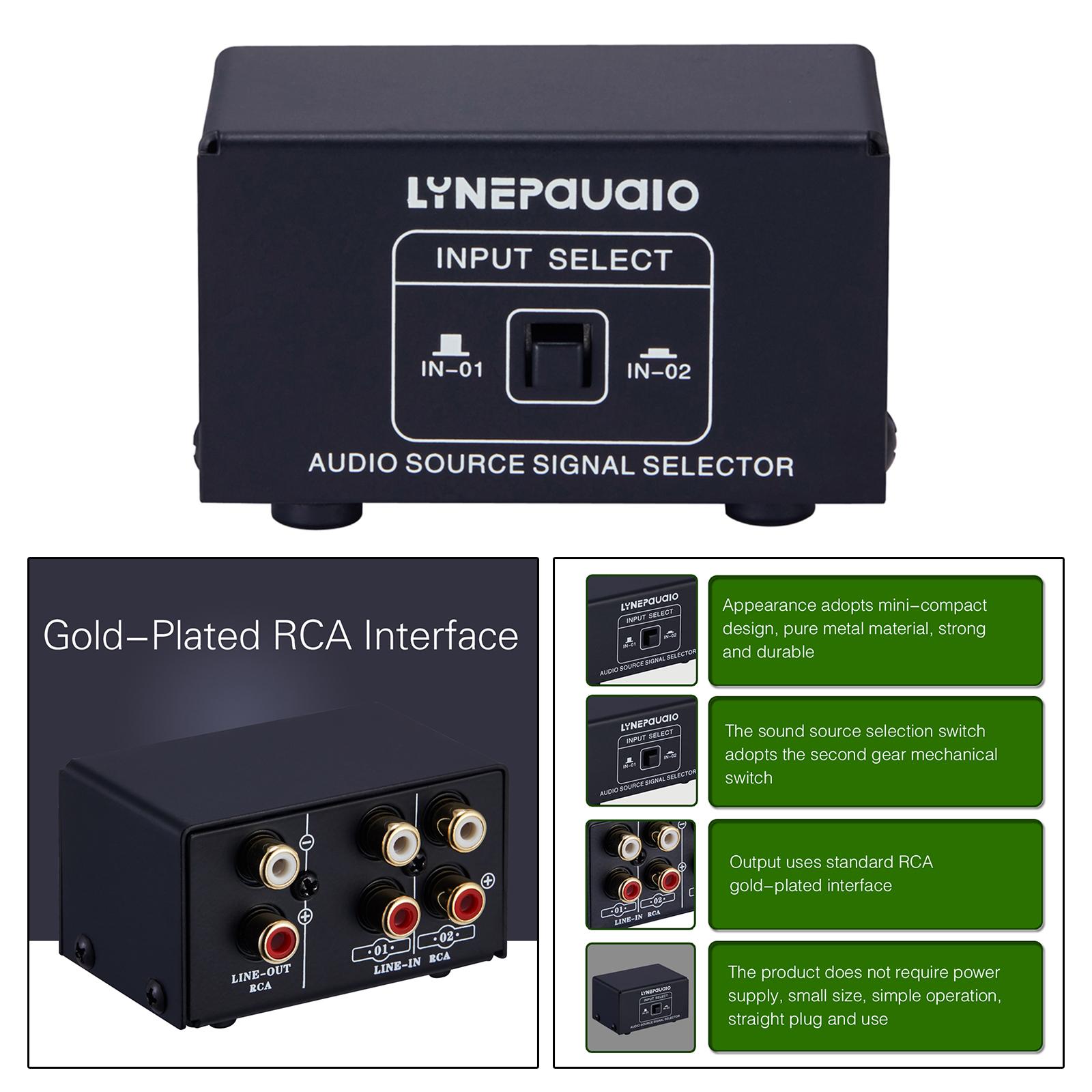 2 in 1 Out or 1 in 2 Out Audio Source Signal Selector, Switcher, Speaker, Audio Source, Switcher, Lossess
