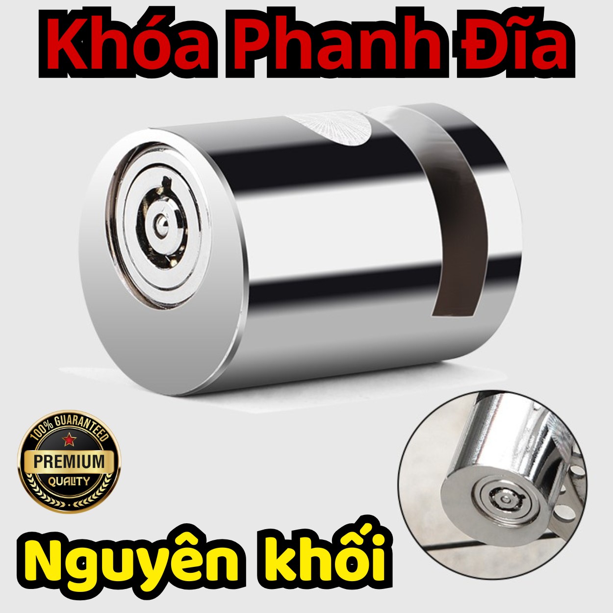 [THÉP NGUYÊN KHỐI] Khóa thép phanh đĩa xe máy chống trộm, khoá phanh đĩa chất liệu 100% thép nguyên khối cho moto, xe máy, xe đạp D Danido