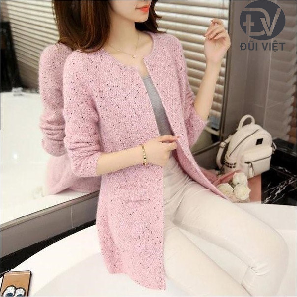Áo khoác dạ nữ 2 túi đơn giản Đũi Việt DV34