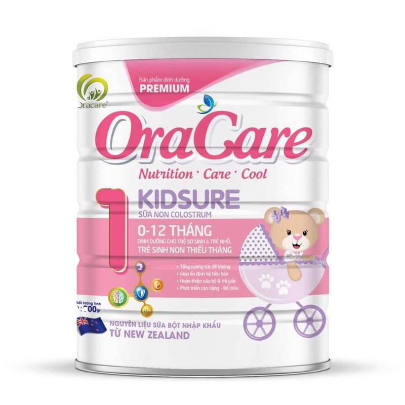 Sữa OraCare Kids Sure lon 900g - Dinh dưỡng cho trẻ sơ sinh và trẻ nhỏ, dành cho bé 0 - 12 tháng tuổi.