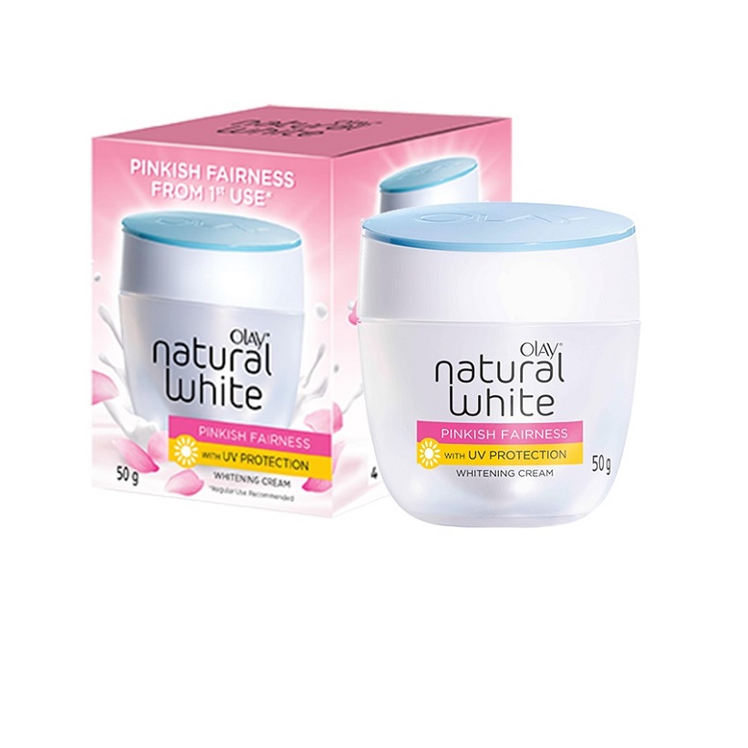 Combo Kem dưỡng Olay dưỡng da trắng hồng ngày đêm Natural White 50g + Tặng Băng đô tai mèo