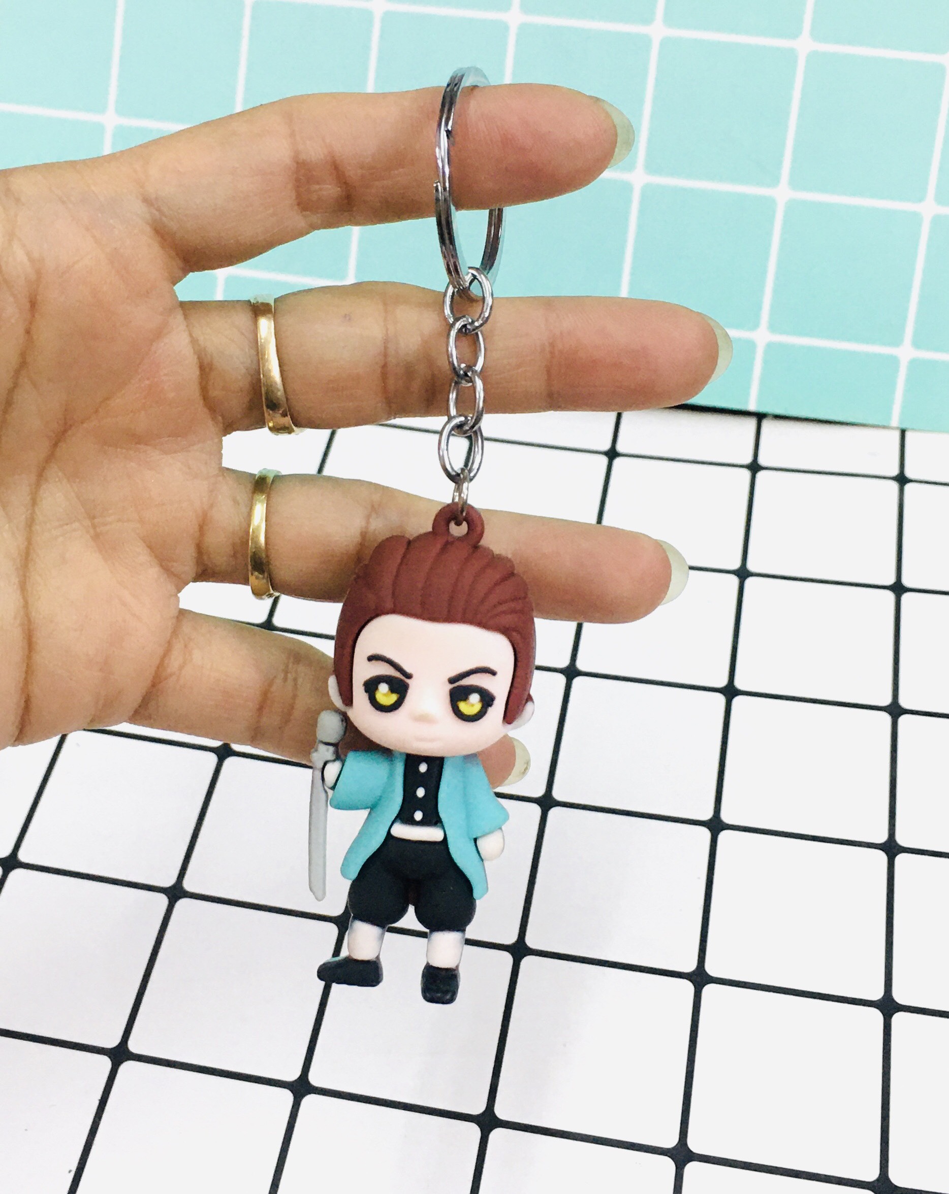 Set 3 móc khóa tượng Thanh gươm diệt quỷ Kimetsu No Yaiba