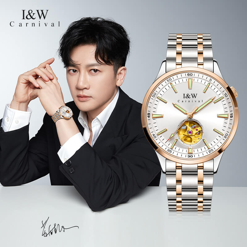 Đồng hồ nam chính hãng IW CARNIVAL IW590G-1 Kính sapphire ,chống xước,Chống nước ,Bảo hành 24 tháng,Máy cơ ,Dây kim loại thép không gỉ 316L,thiết kế lộ cơ