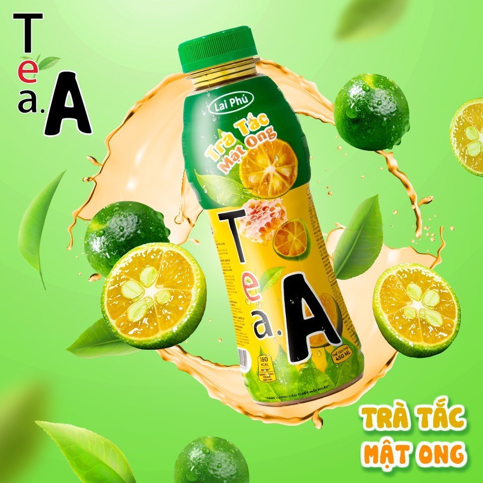 Trà Tắc Mật Ong Tea A Chai 450ml - Lốc 6 Chai