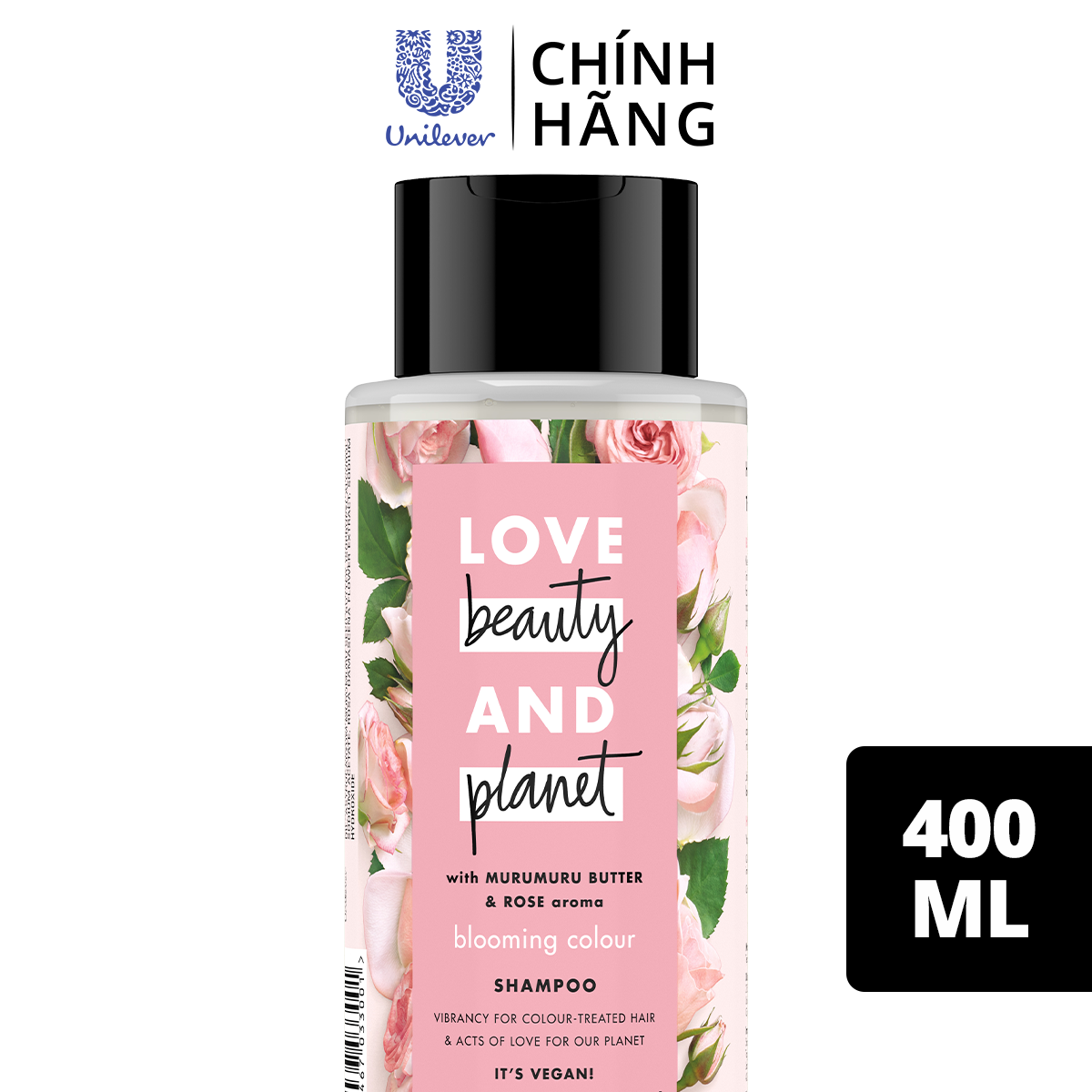 Dầu Gội LBP Óng Mượt Rạng Rỡ Với 100% Tinh Dầu Hoa Hồng Bulgaria Và Bơ Murumuru 400ml