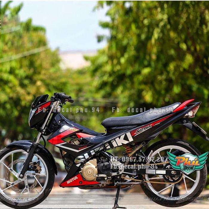 Tem rời Satria Xăng cơ đen đỏ