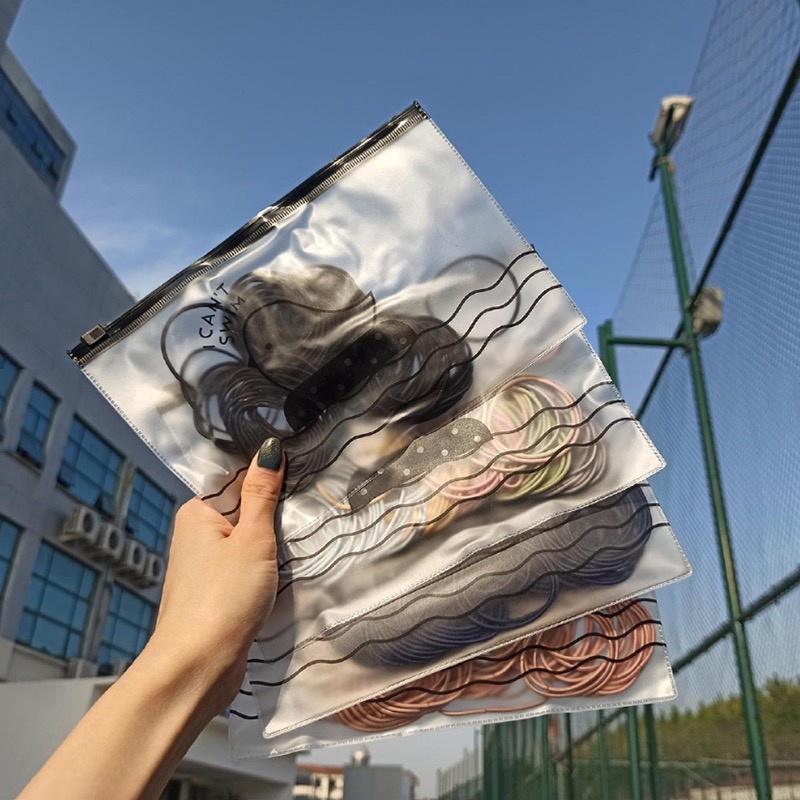 Set 100 DÂY BUỘC TÓC Nữ Kèm Túi Zip