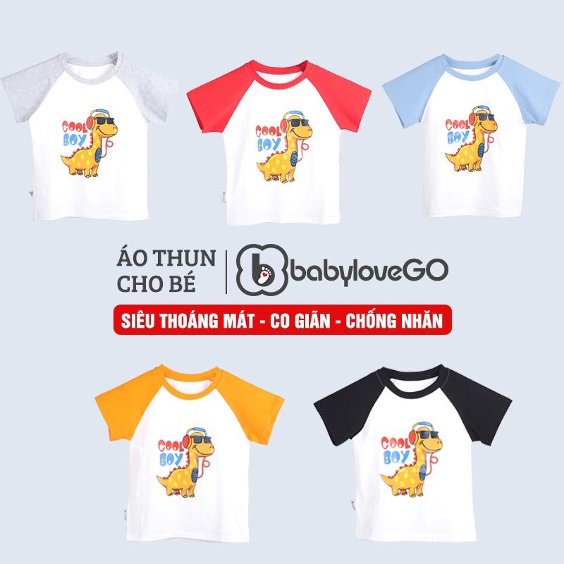 Áo thun bé trai bé gái BabyloveGo in hình khủng long chất liệu cotton sợi thoáng mát - KL001