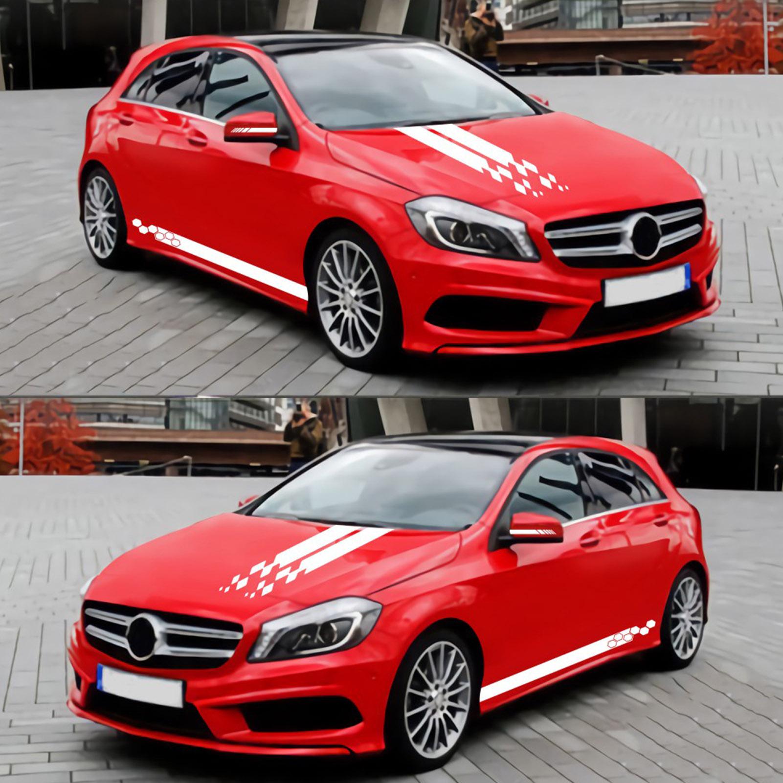 5 Pieces Vinyl Car Side Sticker Auto Body Racing Sports Decals Universal Car Truck DIY Decal Stripe Vinyl Stickers