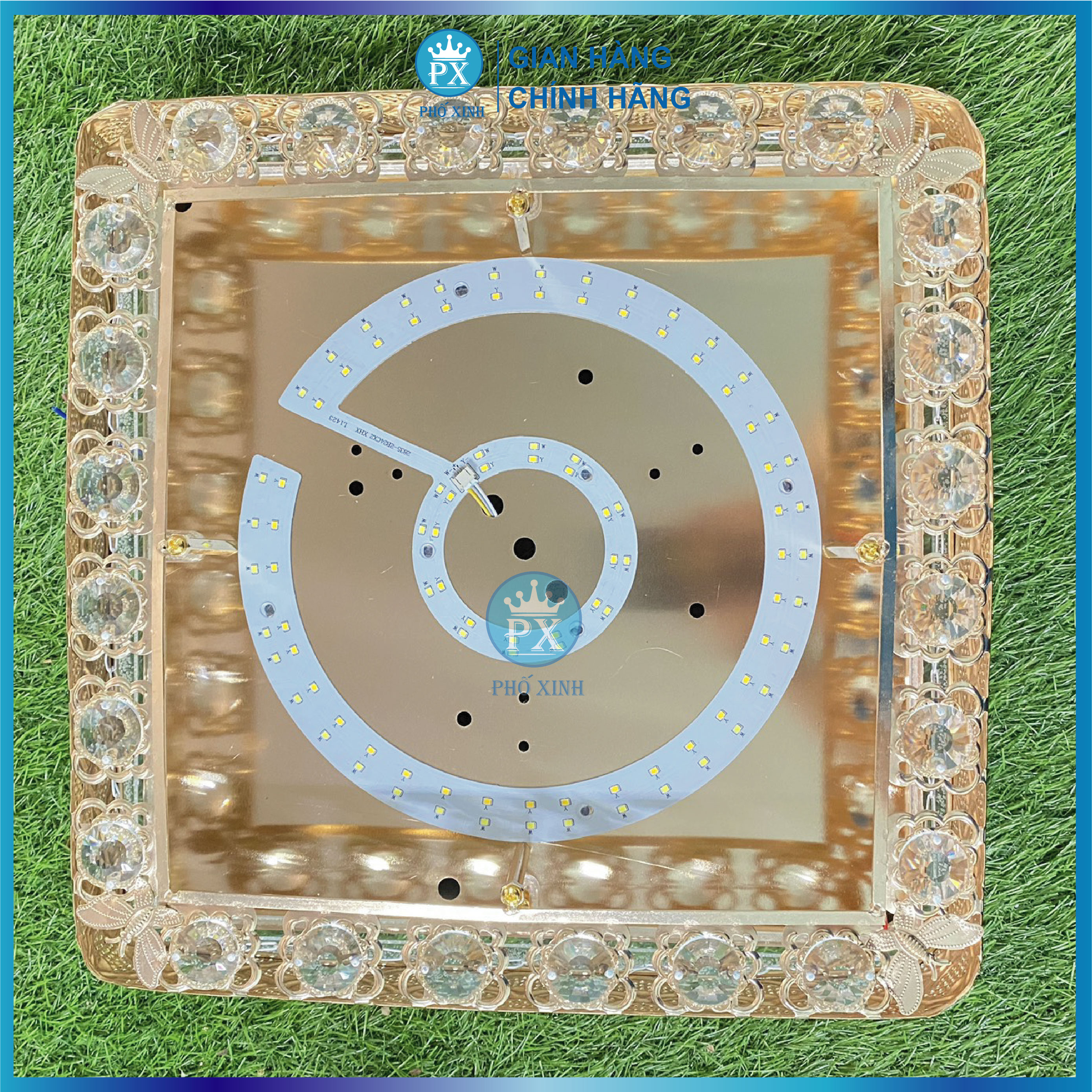 Đèn ốp trần Led trang trí,ốp trần ban công, đèn ốp trần nổi trang trí, đèn ốp vuông, mâm ốp trần nổi phi 400-500mm
