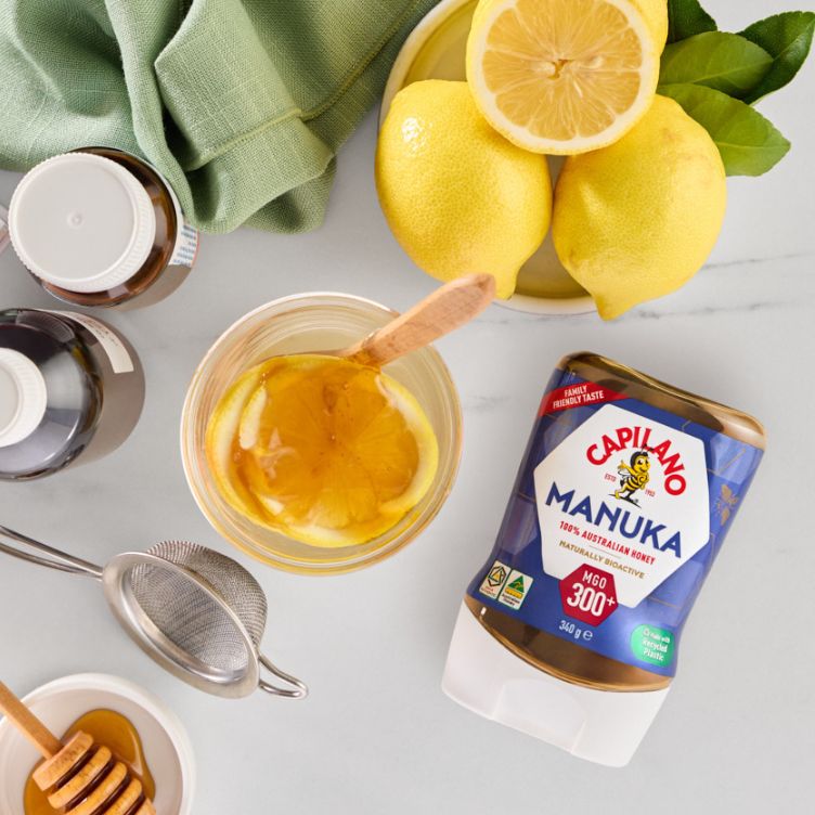 Mật ong hoa Manuka Capilano Honey MGO 300+ tăng sức đề kháng, giảm ho, viên họng, dưỡng ẩm da và môi cang bóng mịn màng - Massel Official