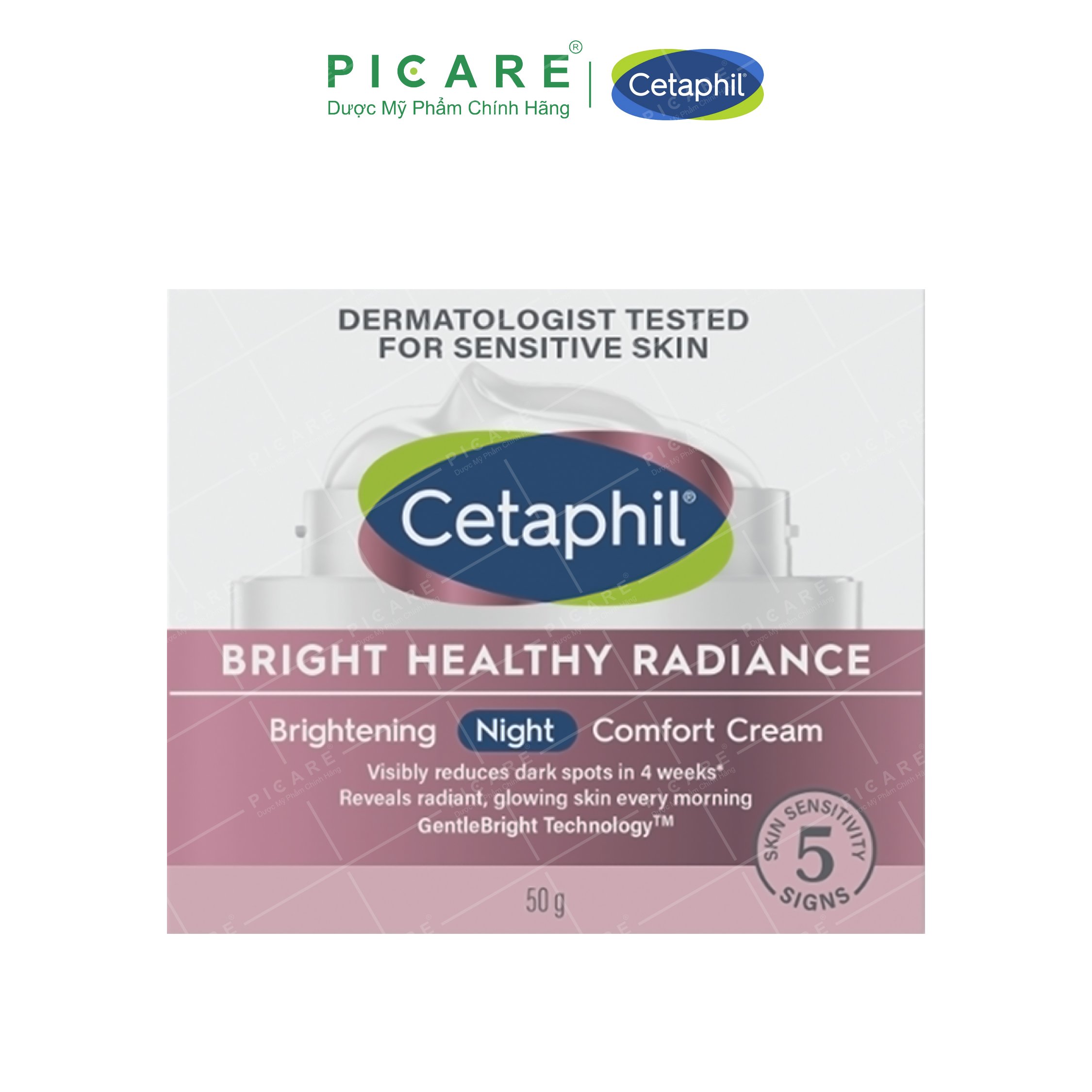 Kem dưỡng ẩm làm sáng da ban đêm Cetaphil Bright Healthy Radiance Night Comfort Cream 50g