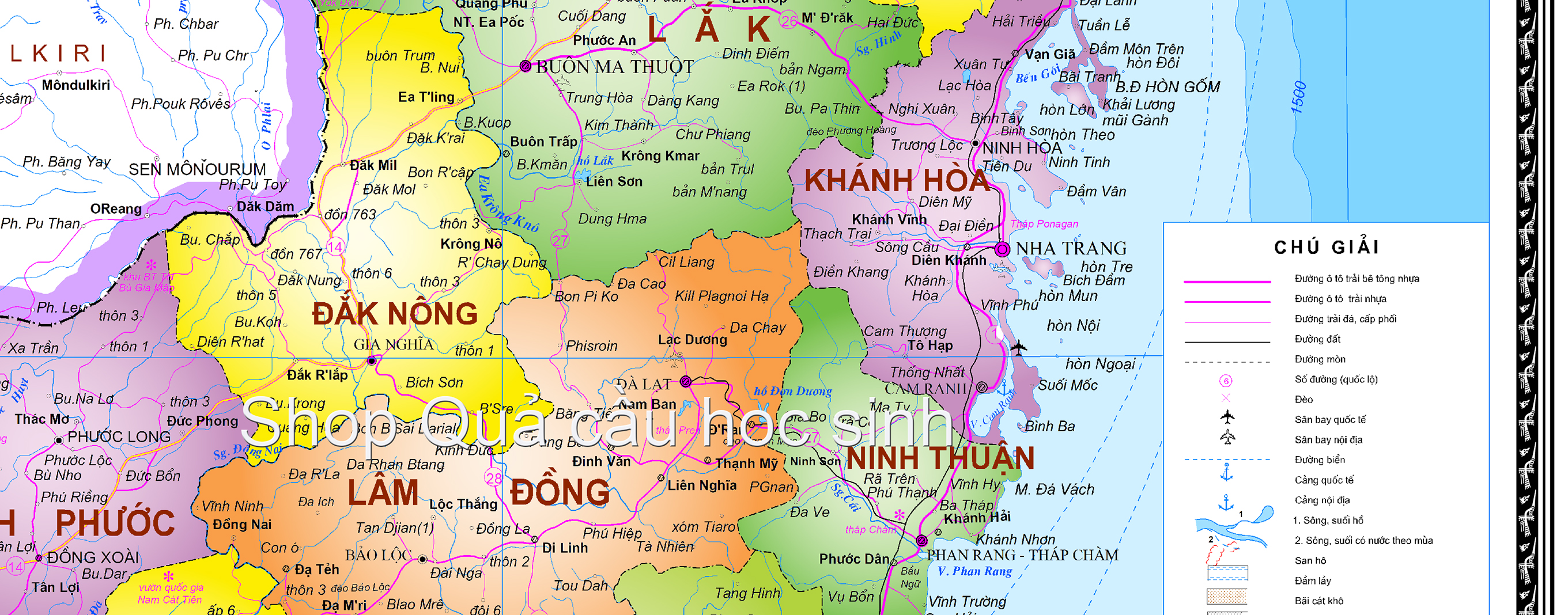 Hành chính Miền Trung Việt Nam khổ A0