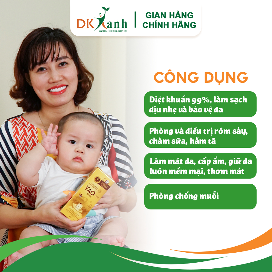 Combo 3 chai Nước tắm thảo dược Yaocare baby 250ml/chai -  Tặng 1 Emkao plus